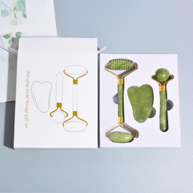 Massage Roller With Three Sets Of Facial Jade Massager Massage Roller With Three Sets Of Facial Jade Massager